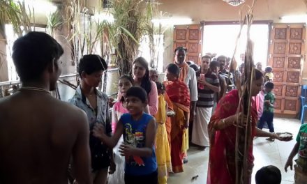 Distribution of Sugarcane for Pongal Celebrations at Our Ashram in Chennai